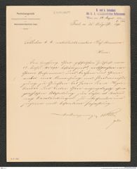 k.k. naturhistorisches Hofmuseum, Intendanzakten 1885-1896 (Hauer), Aktenzahl Z.504/1890, Seite 1